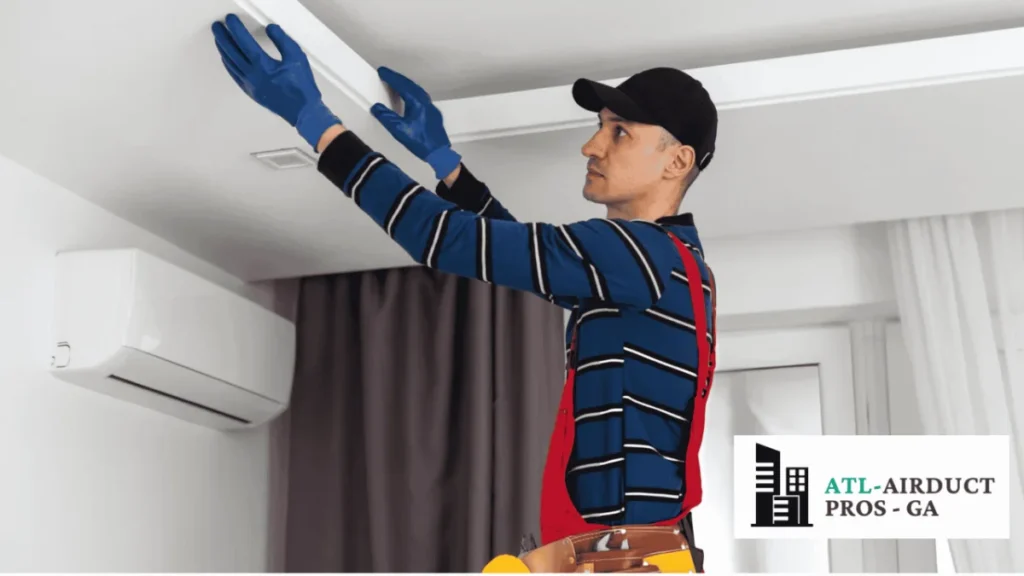 Before and after results of commercial air duct cleaning in Atlanta, showing debris collected in the vacuum for healthier indoor air quality.