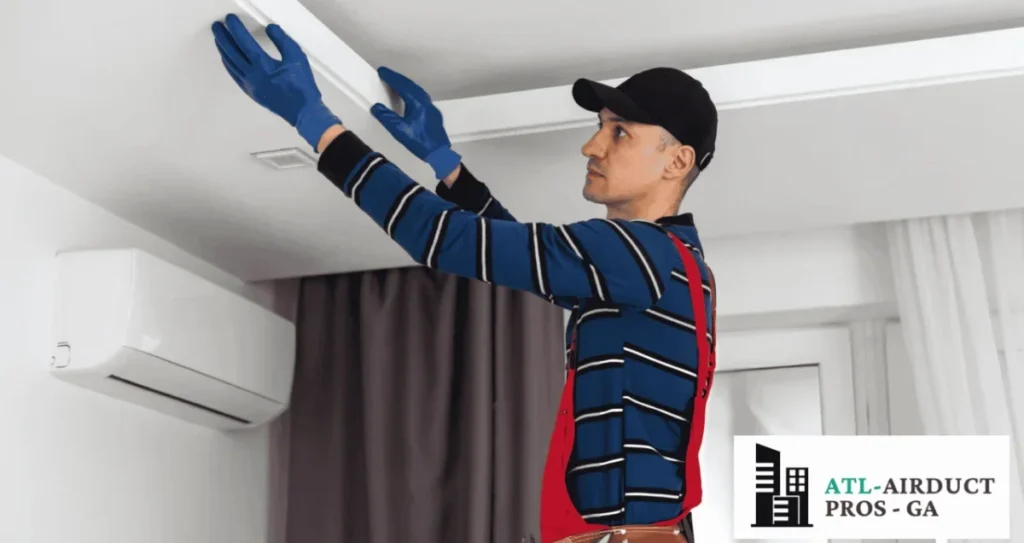 Before and after results of commercial air duct cleaning in Atlanta, showing debris collected in the vacuum for healthier indoor air quality.