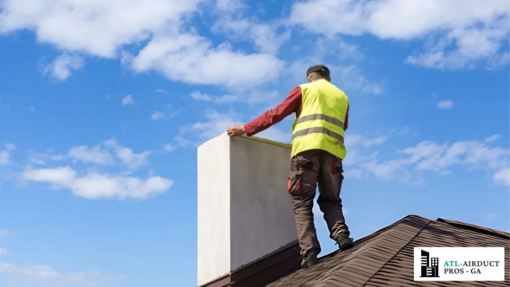 Chimney cleaning done by professionals stage 2