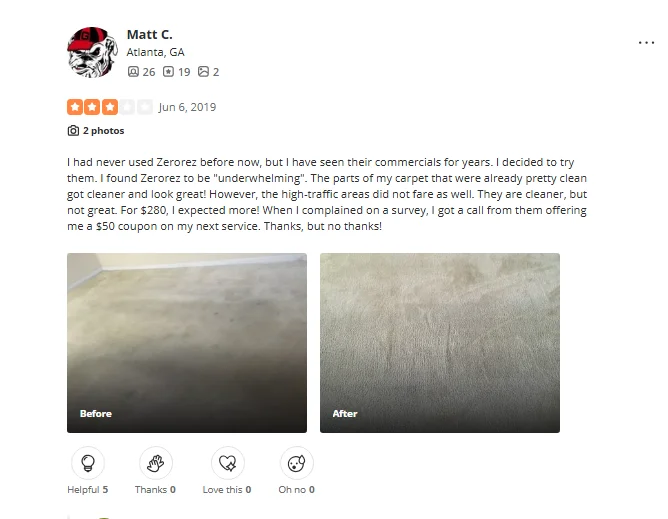 Anthony Young review for Airduct cleaning atl at yelp
